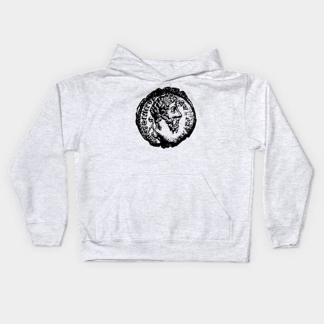 Metal detectorist Roman coin Kids Hoodie by Diggertees4u